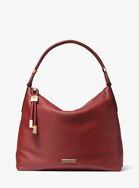 michael kors lexington large pebbled leather shoulder bag|More.